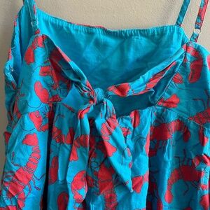 Tie back j crew dress lobster